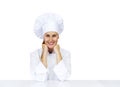 Chef woman. Isolated over white background Royalty Free Stock Photo