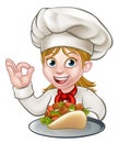 Chef Woman with Kebab