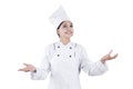 Chef Woman Showing Empty Copy Space