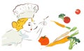 Chef Woman with Vegetables