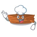 Chef wooden boats isolated with the cartoons