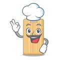 Chef wooden cutting board character cartoon