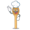 Chef wooden spoon character cartoon