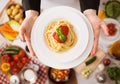 Chef at work cooking pasta Royalty Free Stock Photo