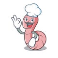 Chef worm character cartoon style Royalty Free Stock Photo