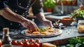 The chef preparing pizza.AI generated image Royalty Free Stock Photo
