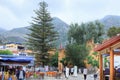 CHEFCHAOUEN, MOROCCO - MAY 28, 2017: Cityscape of the center of Chaouen. The city is noted for its buildings in shades of blue and Royalty Free Stock Photo