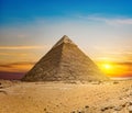 Chefren pyramid at sunset Royalty Free Stock Photo