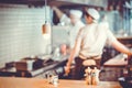 Chefs cooking in the kitchen Royalty Free Stock Photo