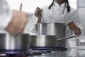 Chefs Cooking In Kitchen Royalty Free Stock Photo