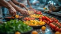 Chefs fry cherry tomatoes to decorate dishes