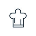 chefs hat icon vector from kitchen concept. Thin line illustration of chefs hat editable stroke. chefs hat linear sign for use on