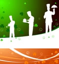 Chefs on irsh clover leaf background Royalty Free Stock Photo