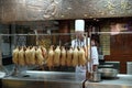 Chefs prepare duck roasting in the original Quanjude restaurant in Beijing