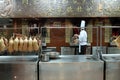 Chefs prepare duck roasting in the original Quanjude restaurant at the Qianmen street in Beijing