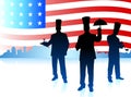 Chefs on United States flag background Royalty Free Stock Photo