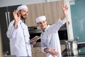 chefs waving hands Royalty Free Stock Photo