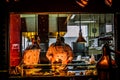 Chefs working in italian restaurant kitchen