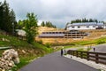 Cheile Gradistei, Fundata, Romania - May 25, 2019: People visiting Cheile Gradistei Complex, Fundata, Brasov, Romania