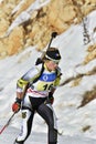 Cheile Gradistei, Roamania - January 30: Unknown competitor in IBU Youth&Junior World Championships Biathlon Royalty Free Stock Photo