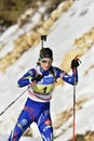 Cheile Gradistei, Roamania - January 30: Unknown competitor in IBU Youth&Junior World Championships Biathlon Royalty Free Stock Photo