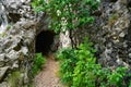 Stone carved tunnel in Nera Gorges Natural Park, Romania, Europe