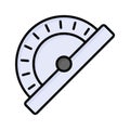 Chek this beautifully design and amazing icon of geometrical tool, protractor vector