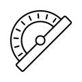 Chek this beautifully design and amazing icon of geometrical tool, protractor vector