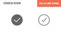 Chek icon, vector. Fill and line. Flat design. Ui icon