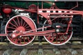 Chelm, Lubelskie, Poland - March 17, 2019: The wheels of an old steam locomotive