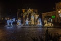 Chelm, Poland, January 9, 2021: View of the city streets in the evening in the winter period after Christmas Royalty Free Stock Photo