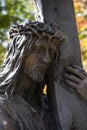 Chelm, Poland, 25 September 2020: Calvary around the Basilica of the Blessed Virgin Mary in Chelm, sculpture by Jacek Kicinski - Royalty Free Stock Photo