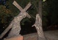 Chelm, Poland, 25 September 2020: Calvary around the Basilica of the Blessed Virgin Mary in Chelm, sculpture by Jacek Kicinski - Royalty Free Stock Photo