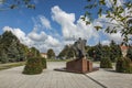 Chelm, Poland, September 14, 2019: Monument to Saint Pope John Paul II in Chelm on Independence Square