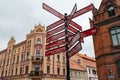 Chelmno, kujawskopomorskie / Poland - June 13, 2019: Old buildings in the center of a small town in Central Europe. Historic Royalty Free Stock Photo