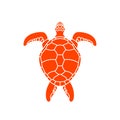 Cheloniidae Turtle Wildlife Silhouette. Symbol icon logo.