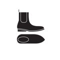 Chelsea boots black vector concept icon. Chelsea boots flat illustration, sign Royalty Free Stock Photo