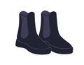 Chelsea boots. Fashion stylish footwear. Winter shoes in modern trendy style. Unisex ankle-high leather foot wear with