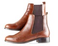 Brown leather ladies Chelsea boots Royalty Free Stock Photo