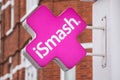 CHELSEA, LONDON, ENGLAND- 17 February 2021: iSMASH phone repair shop sign in Chelsea, London
