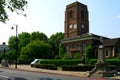 Chelsea Old Church with the statue of Sir Thomas More in London Royalty Free Stock Photo