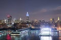 Chelsea Piers Sports and Entertainment Complex at night Royalty Free Stock Photo