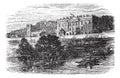 Cheltenham College, in Gloucestershire, United Kingdom, during the 1890s, vintage engraving