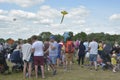 Cheltenham, United Kingdom - June 22, 2019 - Crowd of people in amusement park at anual hot air baloon festival Royalty Free Stock Photo