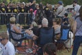 Cheltenham, United Kingdom - June 22, 2019 - many people listening chorus singing, performing at anual Hot air balon festival at