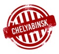 Chelyabinsk - Red grunge button, stamp