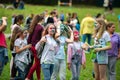 Chelyabinsk Region, Russia - July 2019. Joy and fun on the faces of children. Children of different nationalities are friends at