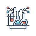 Color illustration icon for Chem, science and test