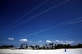 Chem trails in California Royalty Free Stock Photo