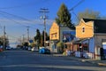Chemainus Old Town with Maple Street in Evening Light, Vancouver Island, British Columbia Royalty Free Stock Photo